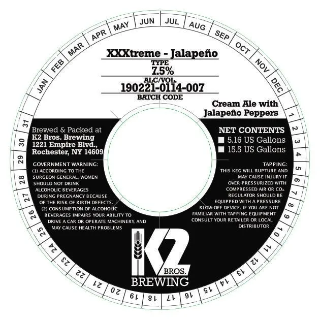 XXXtreme - Jalapeño — full label as filed with TTB