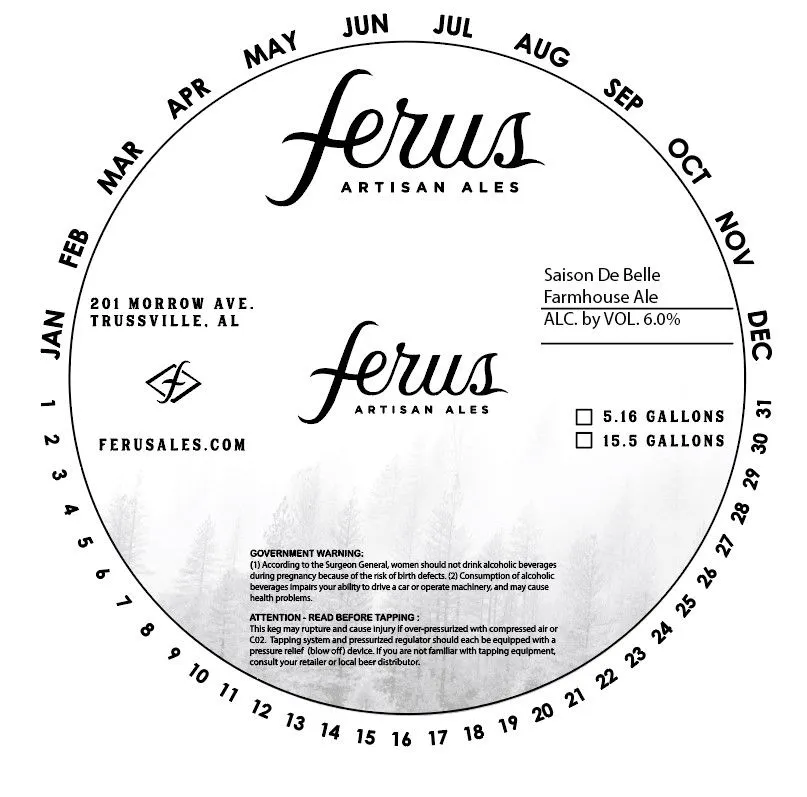 Saison De Belle Farmhouse Ale — full label as filed with TTB