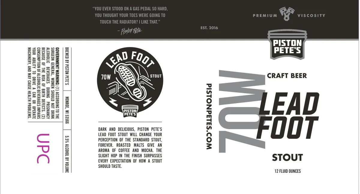 Lead Foot 70W label art — LEAD FOOT
