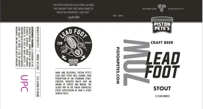 Lead Foot 70W label