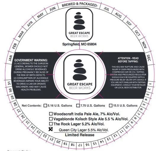 Queen City Lager — full label as filed with TTB