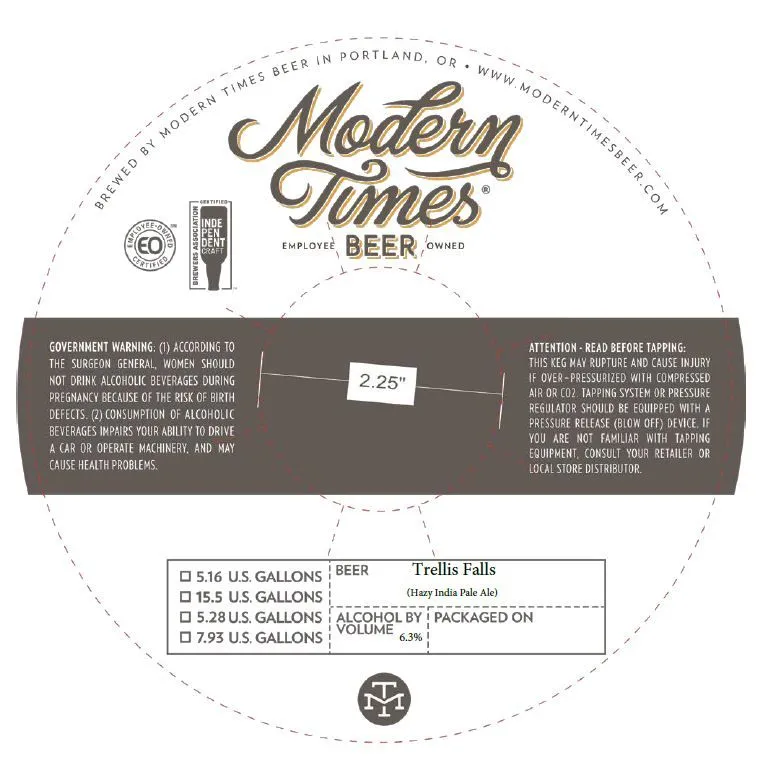 Trellis Falls — full label as filed with TTB