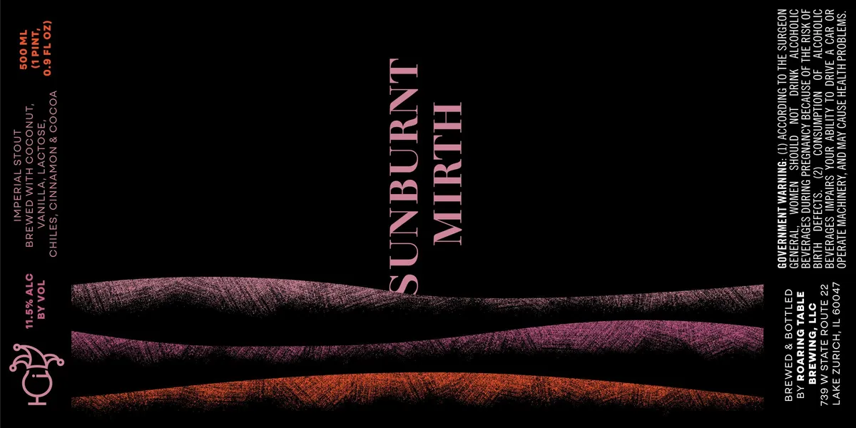 Sunburnt Mirth label art — ROARING TABLE BREWING, LLC