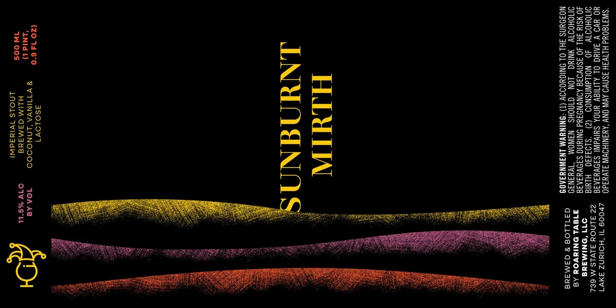 Sunburnt Mirth label art — ROARING TABLE BREWING, LLC