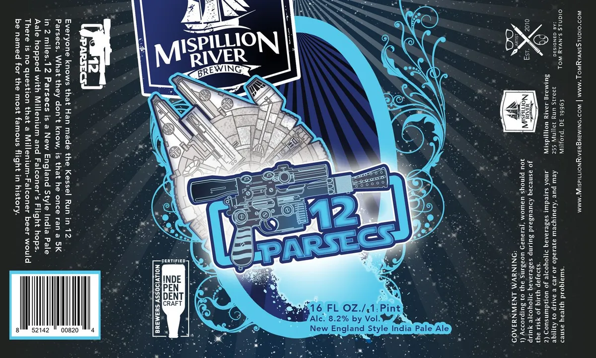 12 Parsecs label art — MISPILLION RIVER BREWING