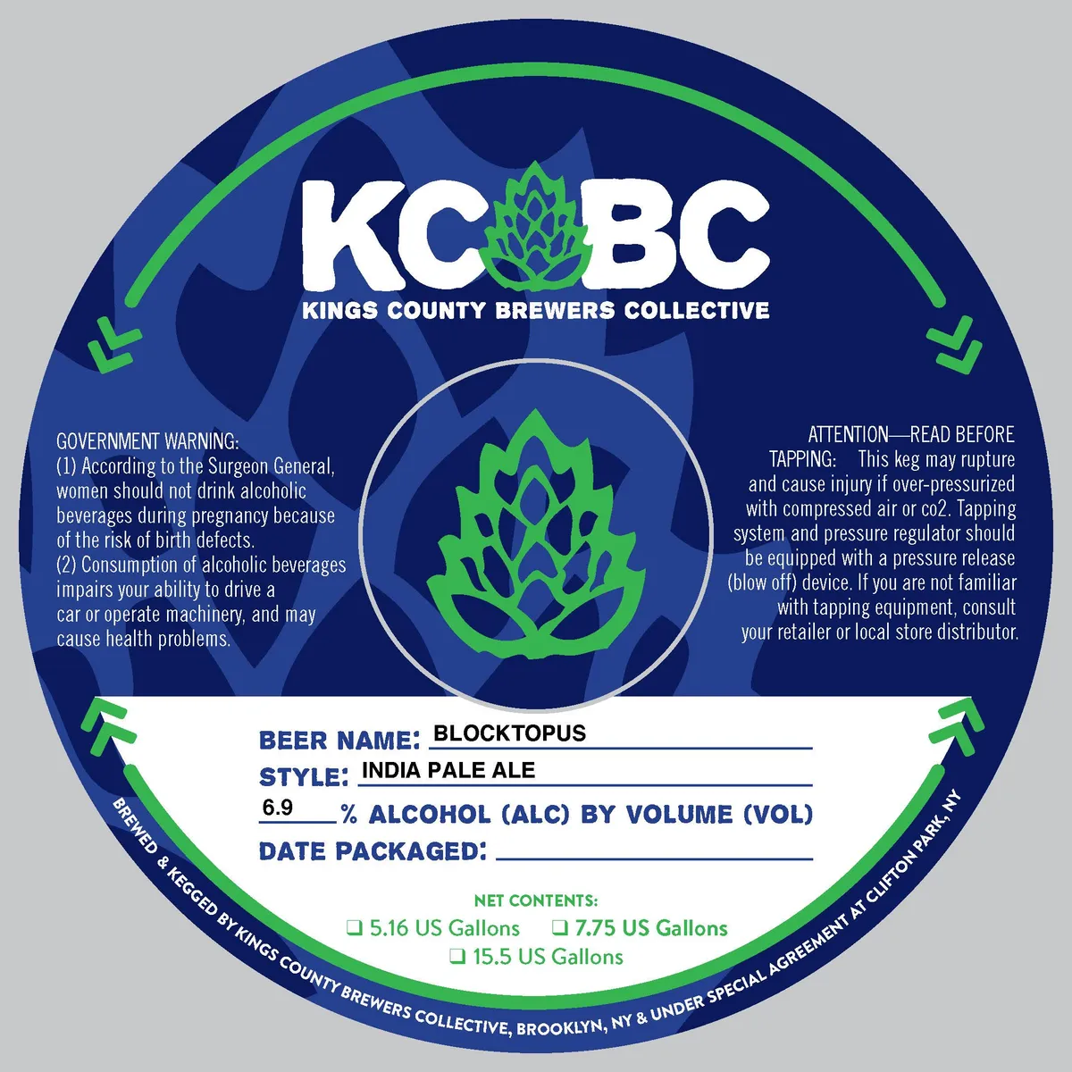 Blocktopus label art — KINGS COUNTY BREWERS COLLECTIVE