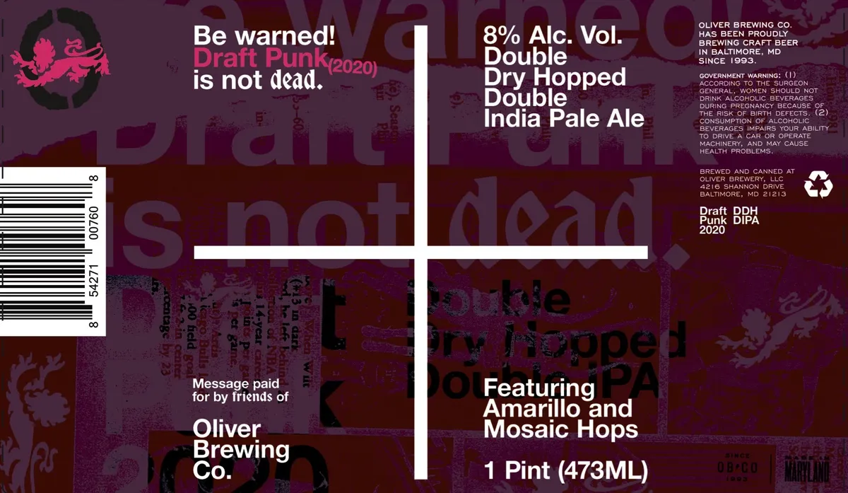 Draft Punk (2020) — full label as filed with TTB