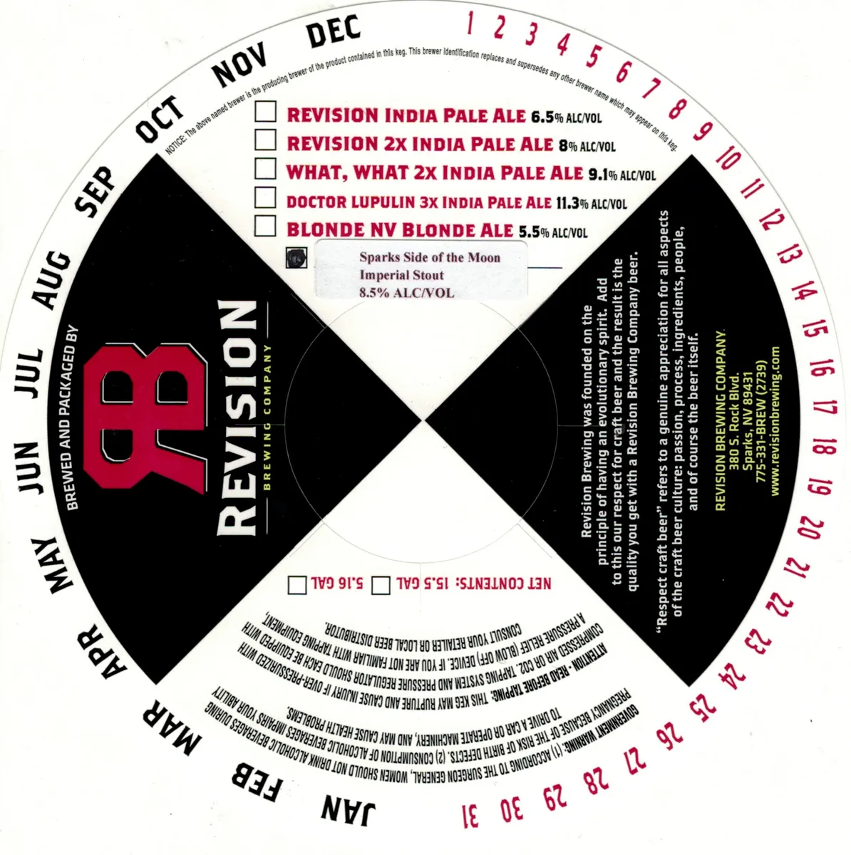 Sparks Side of the Moon Imperial Stout — full label as filed with TTB