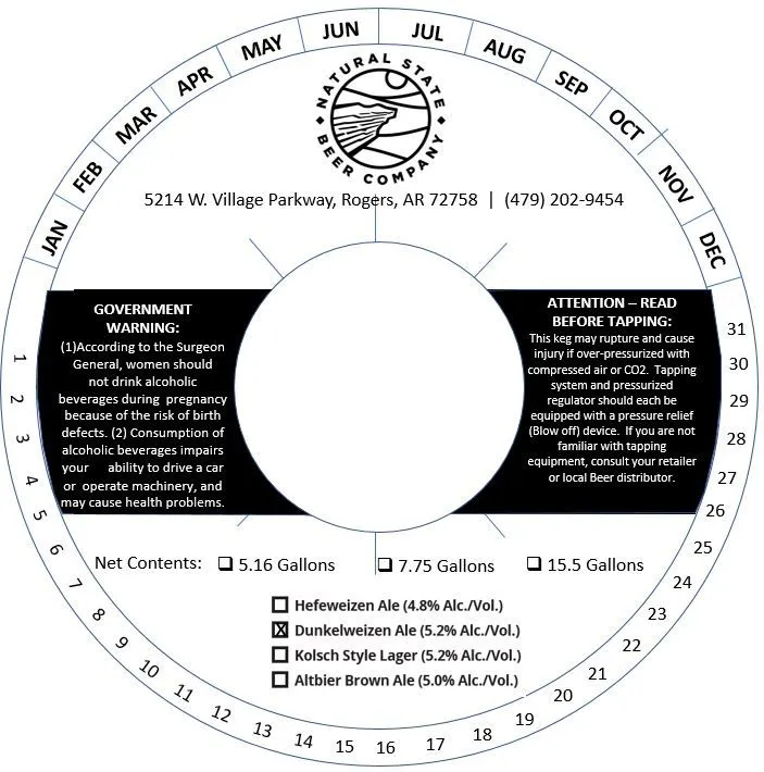Dunkelweizen Ale — full label as filed with TTB