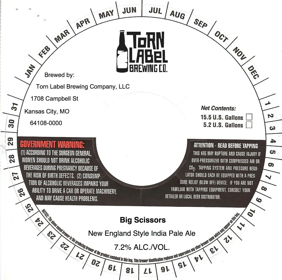 Big Scissors label art — TORN LABEL BREWING COMPANY