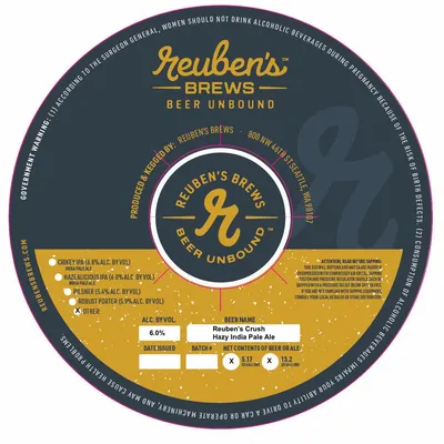 Reuben's Crush label