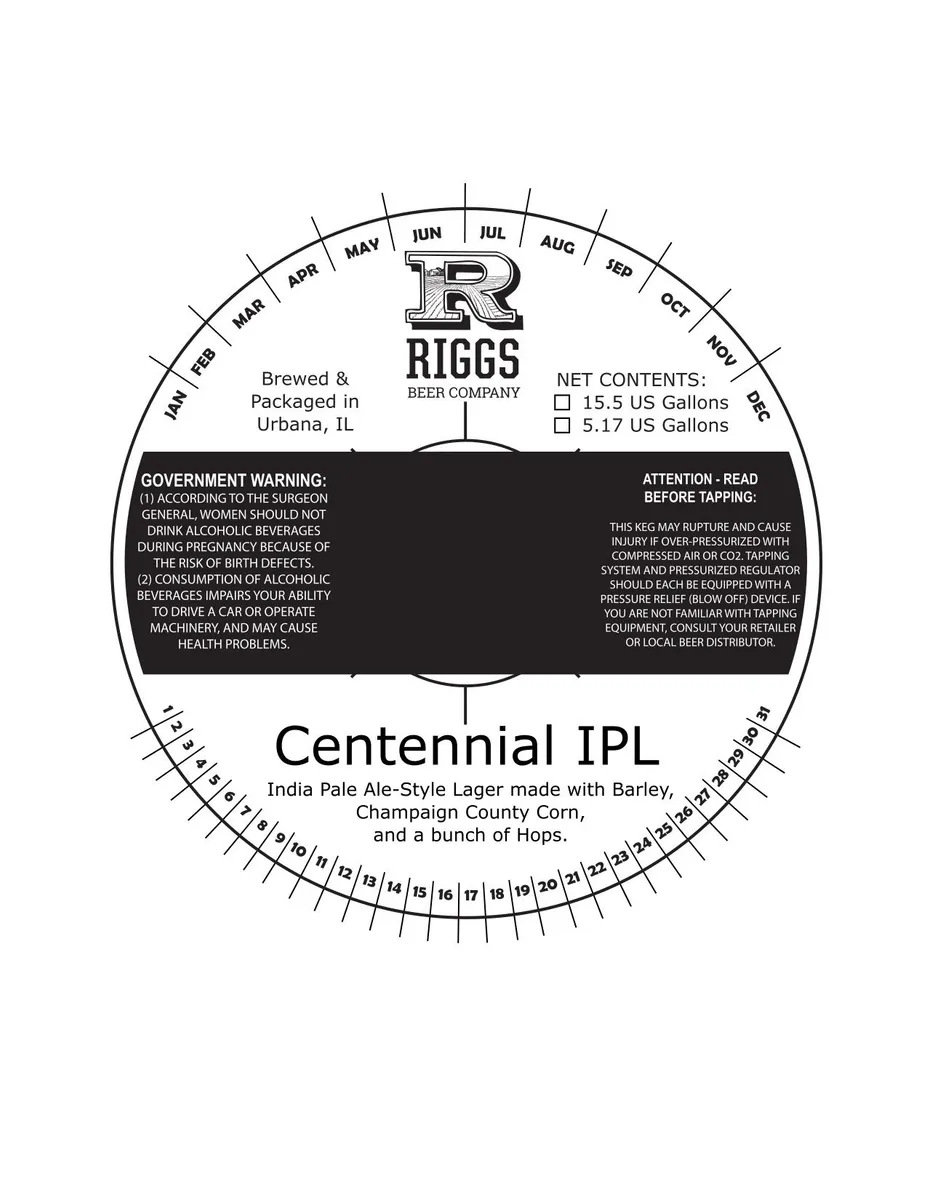 Centennial IPL — full label as filed with TTB