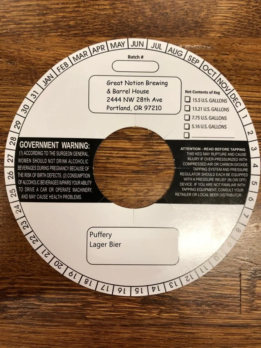 Puffery Lager Bier — full label as filed with TTB