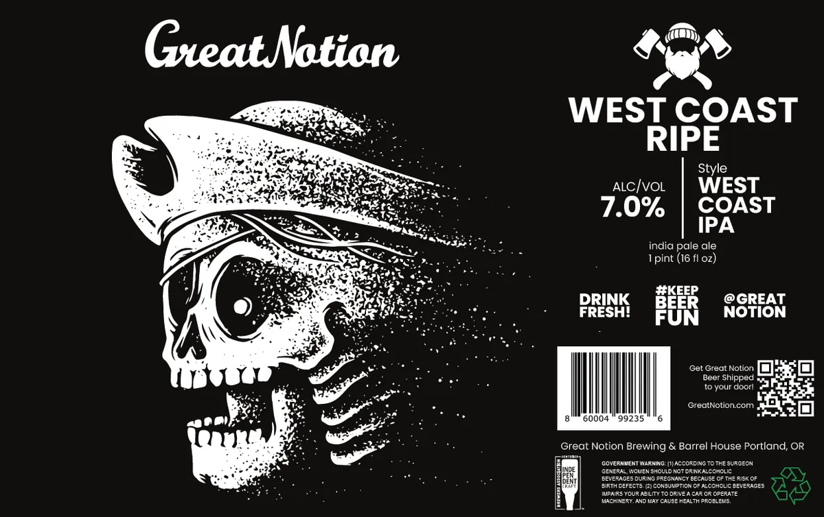 West Coast Ripe — full label as filed with TTB