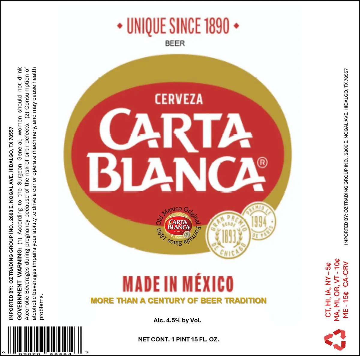 Carta Blanca label