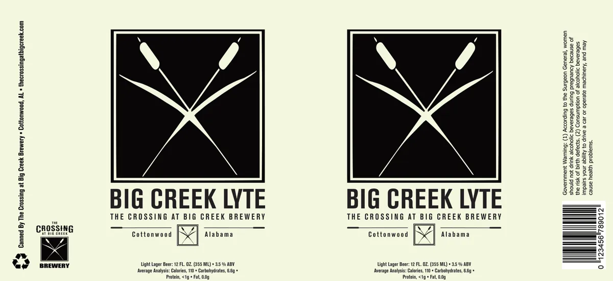 Big Creek Lyte — full label as filed with TTB
