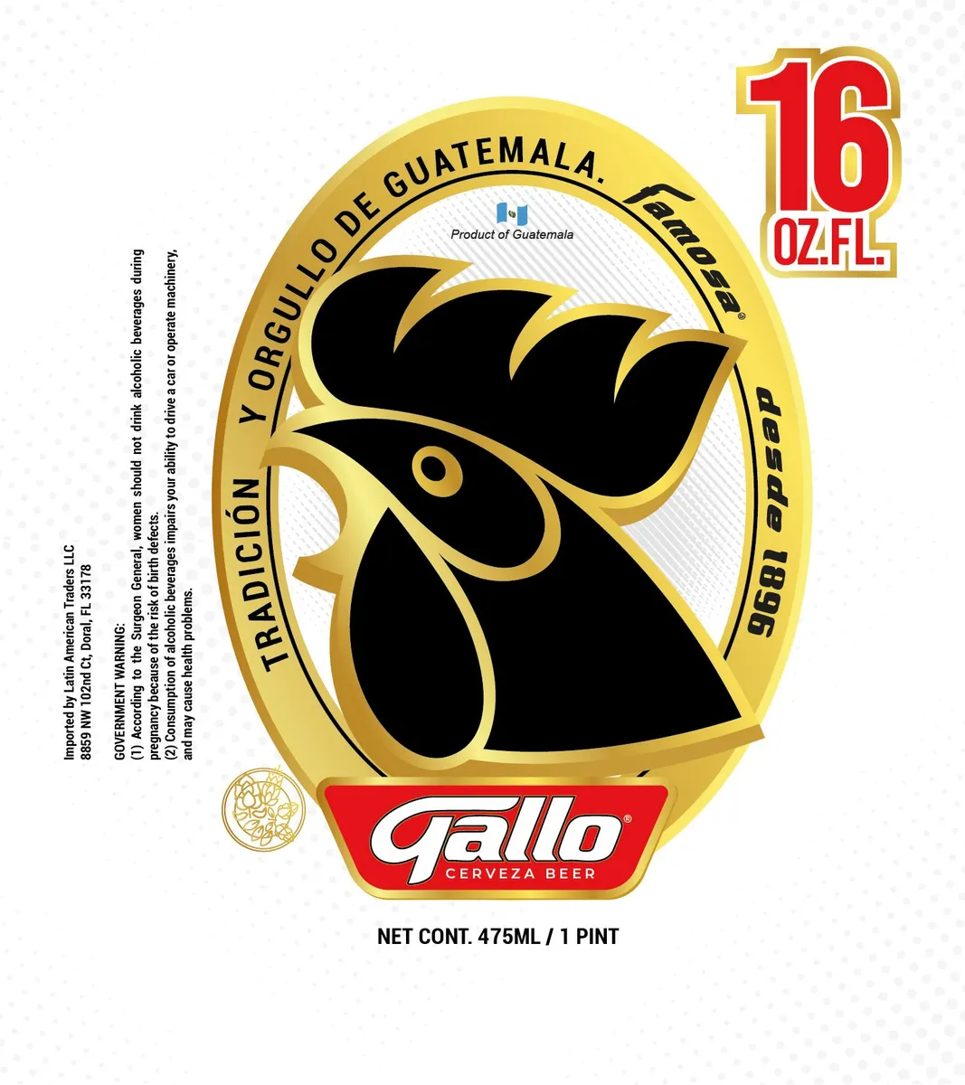Gallo Cerveza Beer — full label as filed with TTB