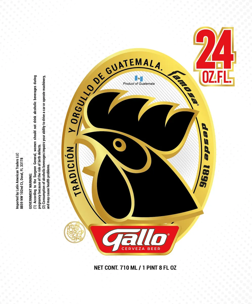 Gallo Cerveza Beer — full label as filed with TTB