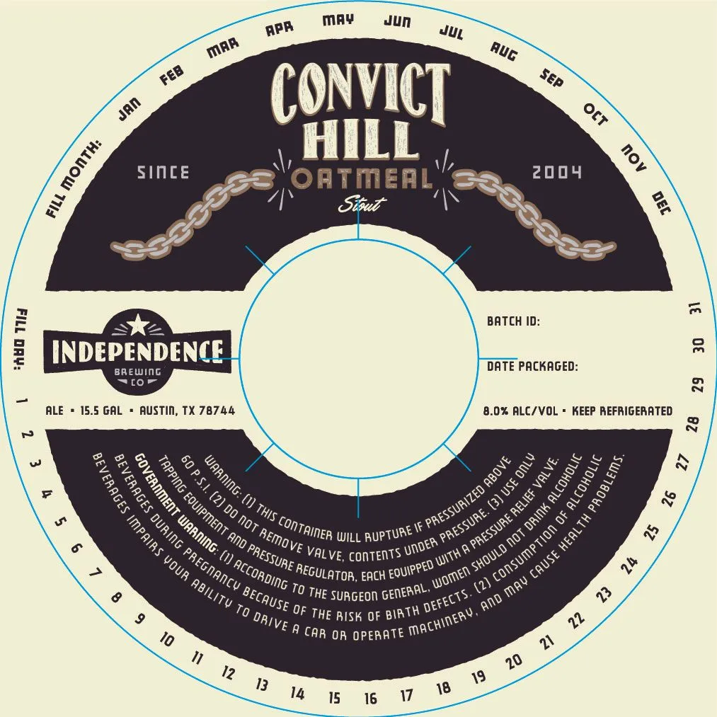 Convict Hill Oatmeal Stout — full label as filed with TTB