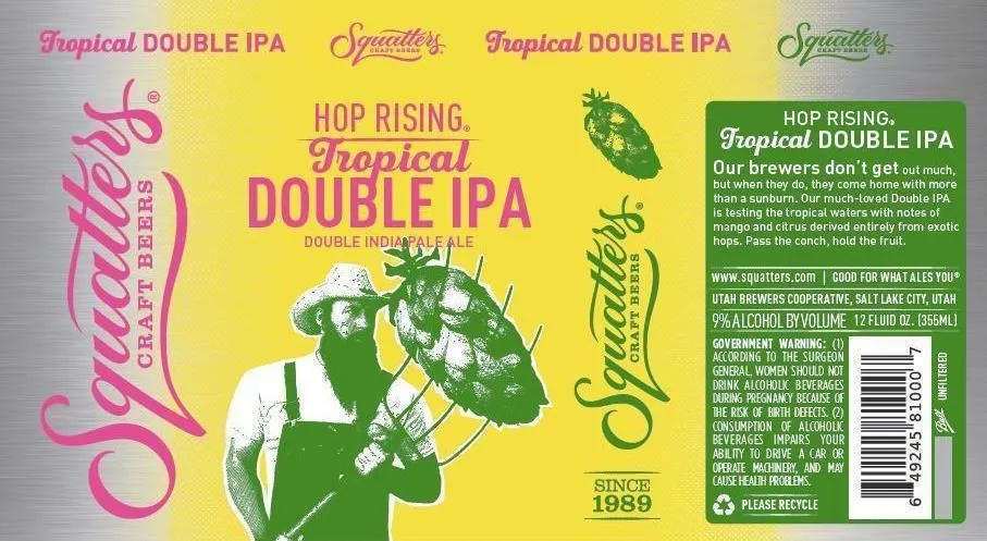 Hop Rising Tropical Double IPA — full label as filed with TTB