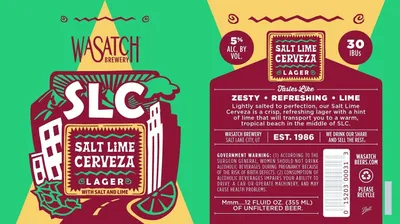 SLC Salt Lime Cerveza label