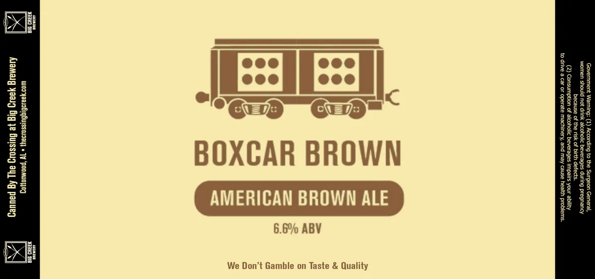 Boxcar Brown — full label as filed with TTB