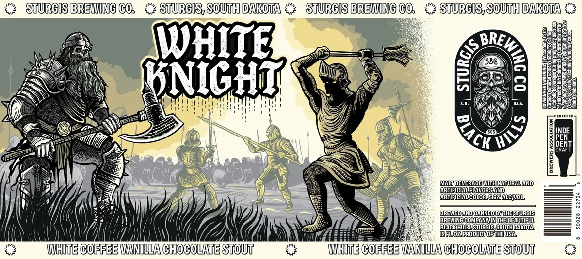 White Knight label art — STURGIS BREWING COMPANY