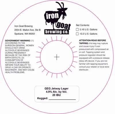 GEG Jetway Lager label