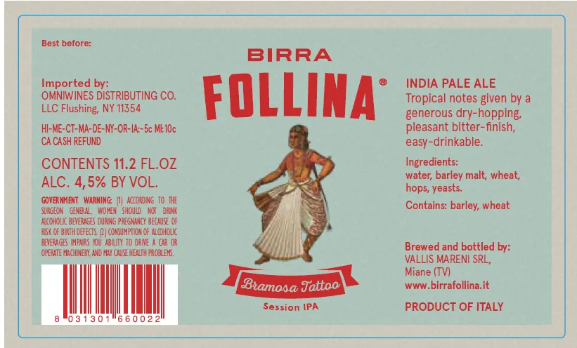 Bramosa Tattoo — full label as filed with TTB