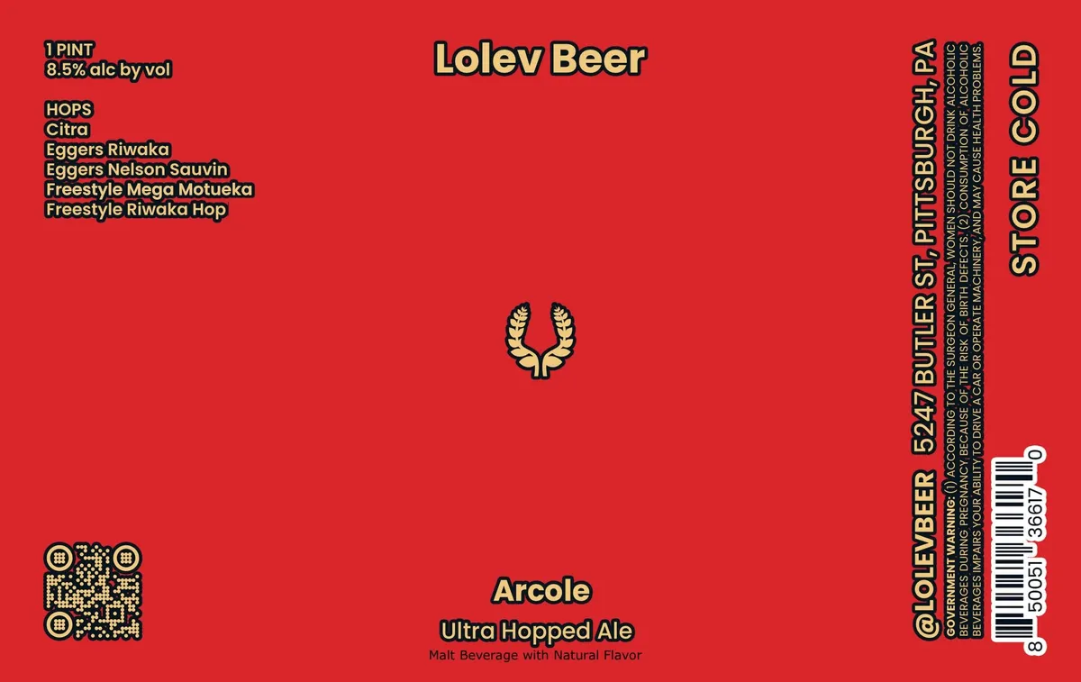Arcole — full label as filed with TTB