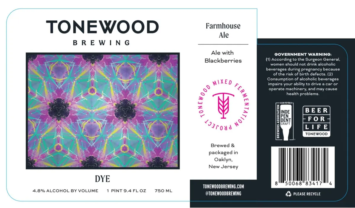 Dye — full label as filed with TTB