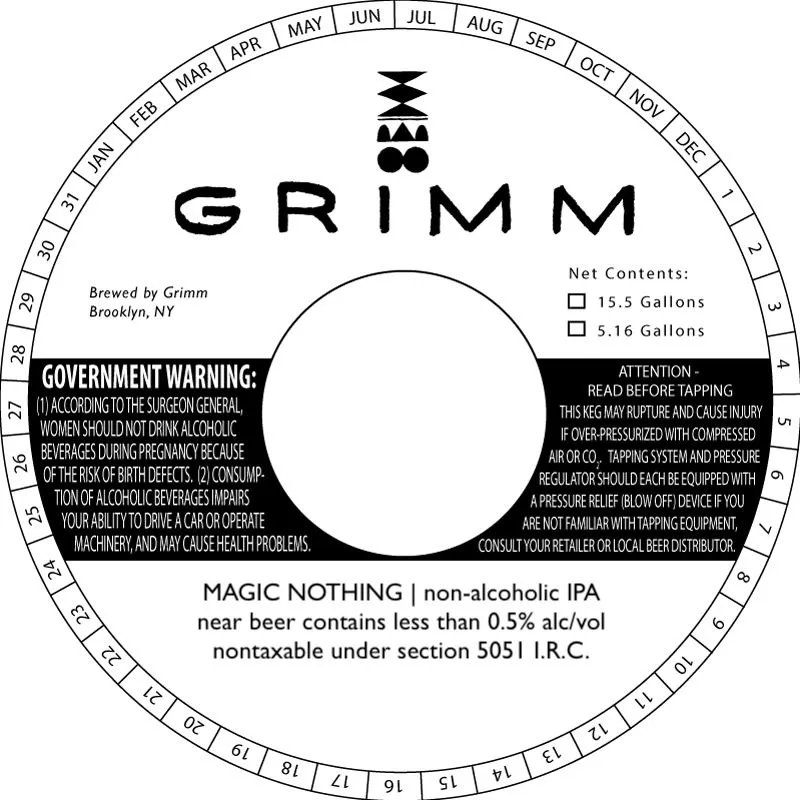Magic Nothing — full label as filed with TTB