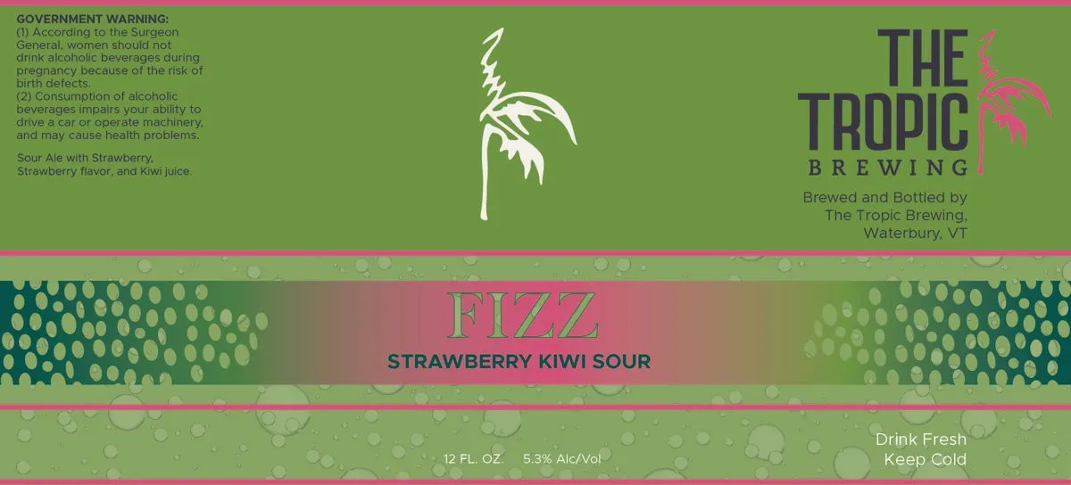 Fizz Strawberry Kiwi Sour label art — THE TROPIC BREWING
