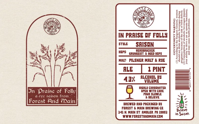 In Praise of Folly — full label as filed with TTB