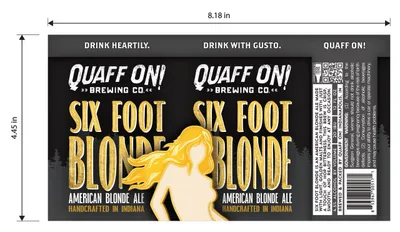 Six Foot Blonde label