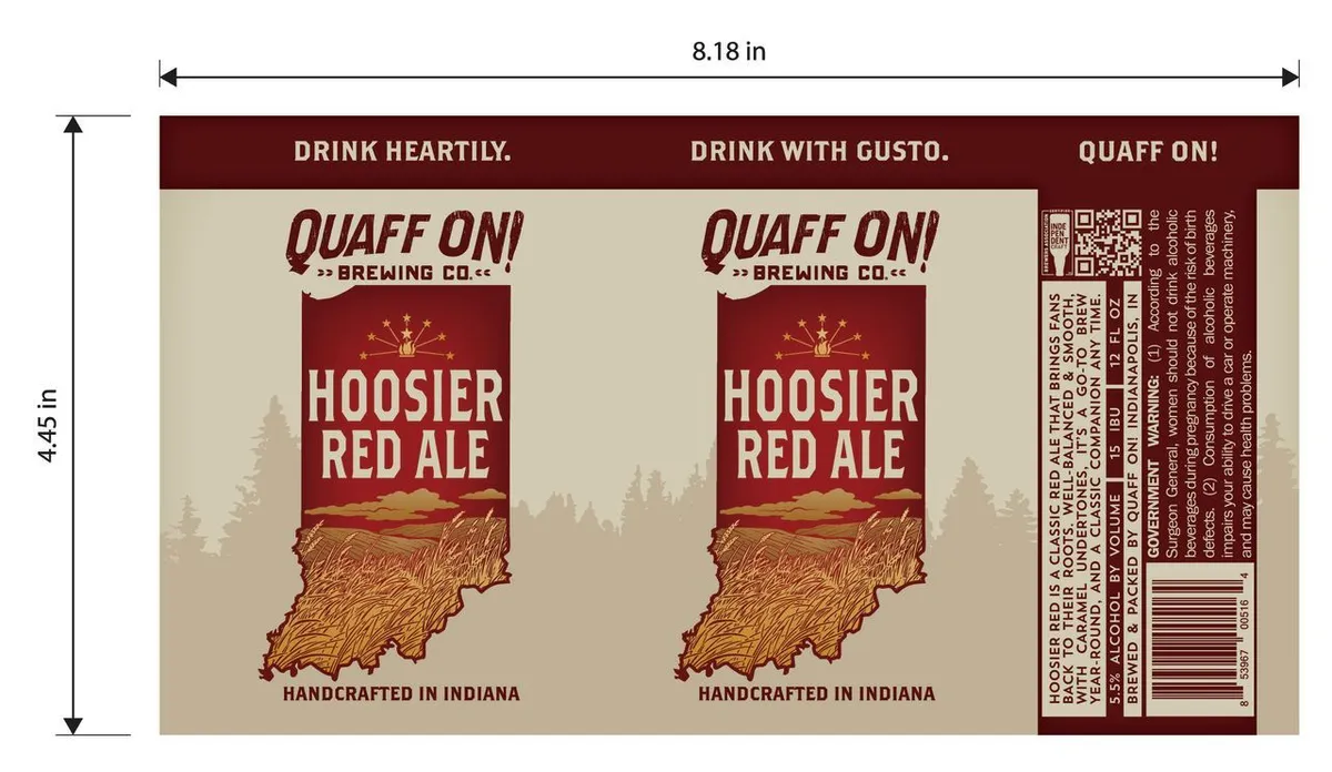 Hoosier Red Ale — full label as filed with TTB