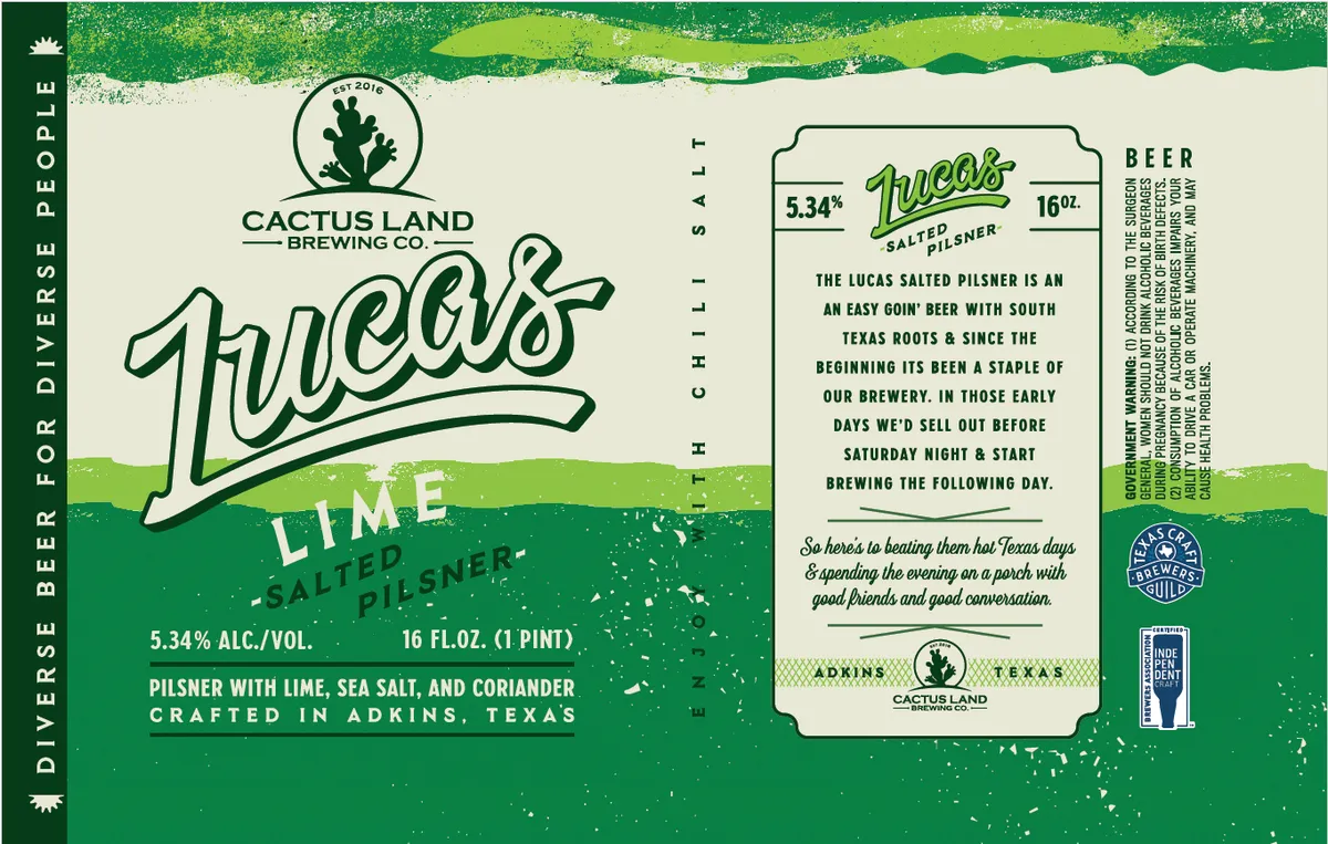 Lucas Lime Salted Pilsner label art — LUCAS LIME