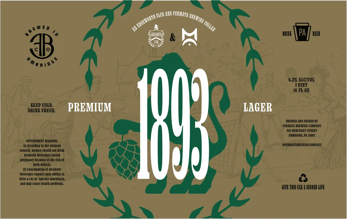1893 Premium Lager — full label as filed with TTB