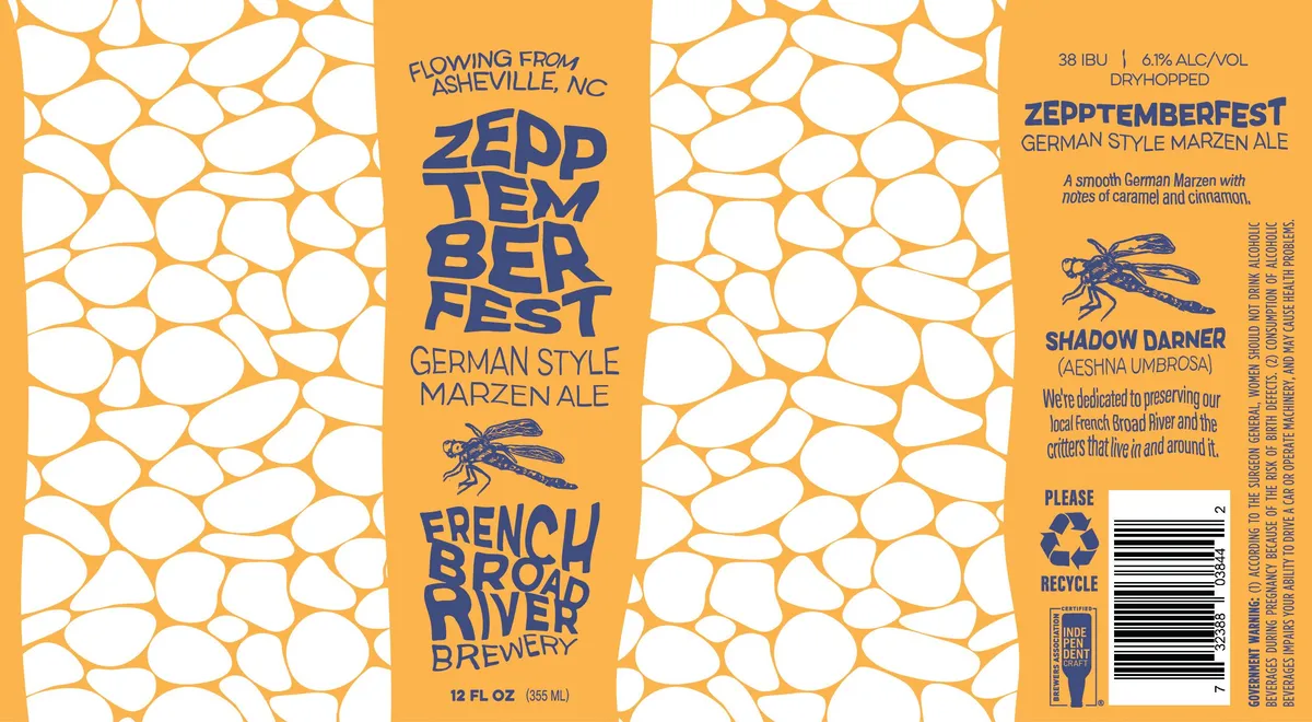 Zepptemberfest label art — FRENCH BROAD RIVER BREWERY
