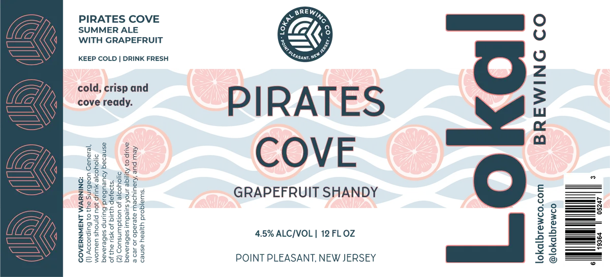 Pirates Cove Grapefruit Shandy — full label as filed with TTB