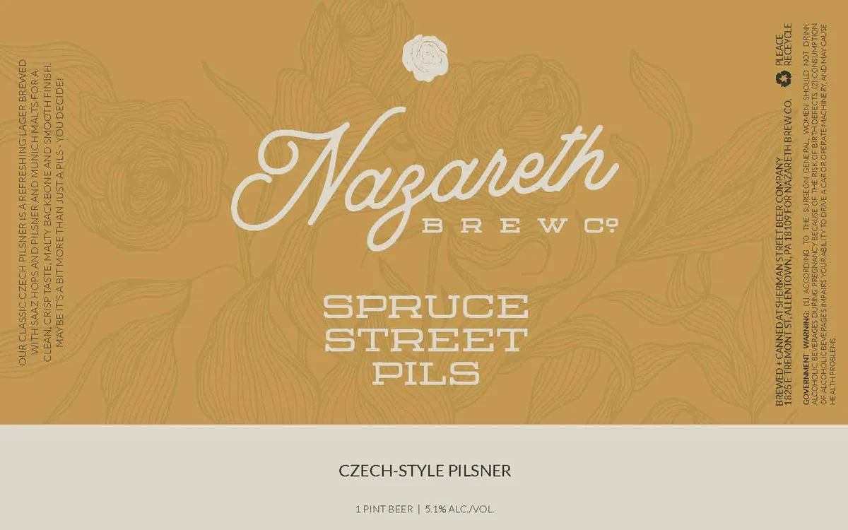 Spruce Street Pils — full label as filed with TTB
