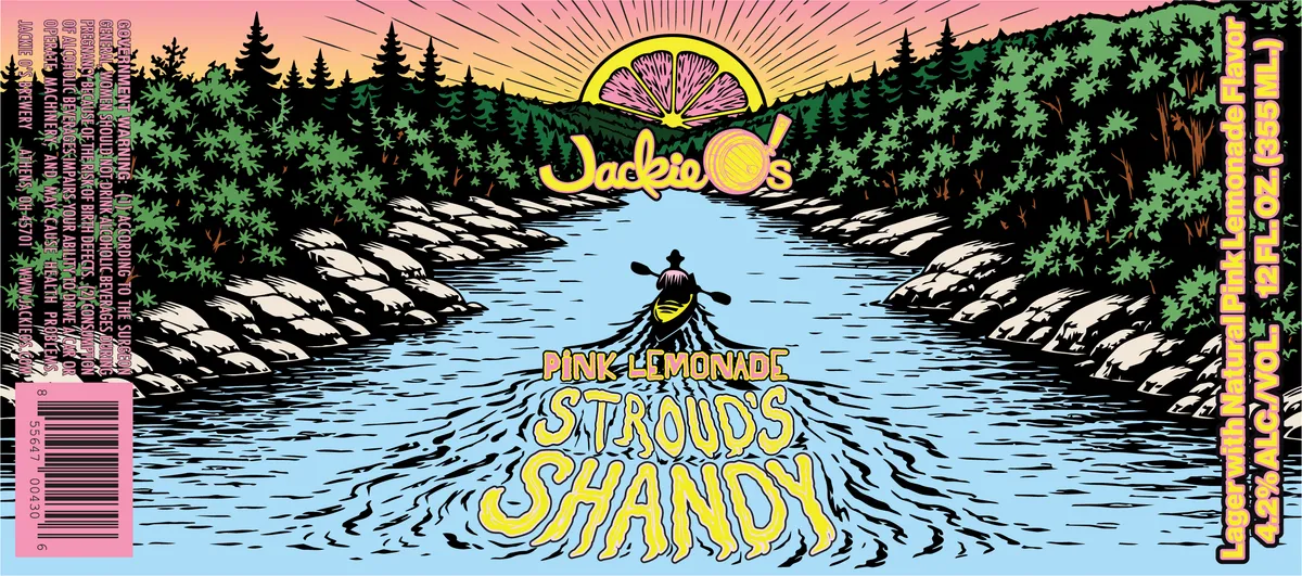 Pink Lemonade Stroud's Shandy label art — JACKIE O'S