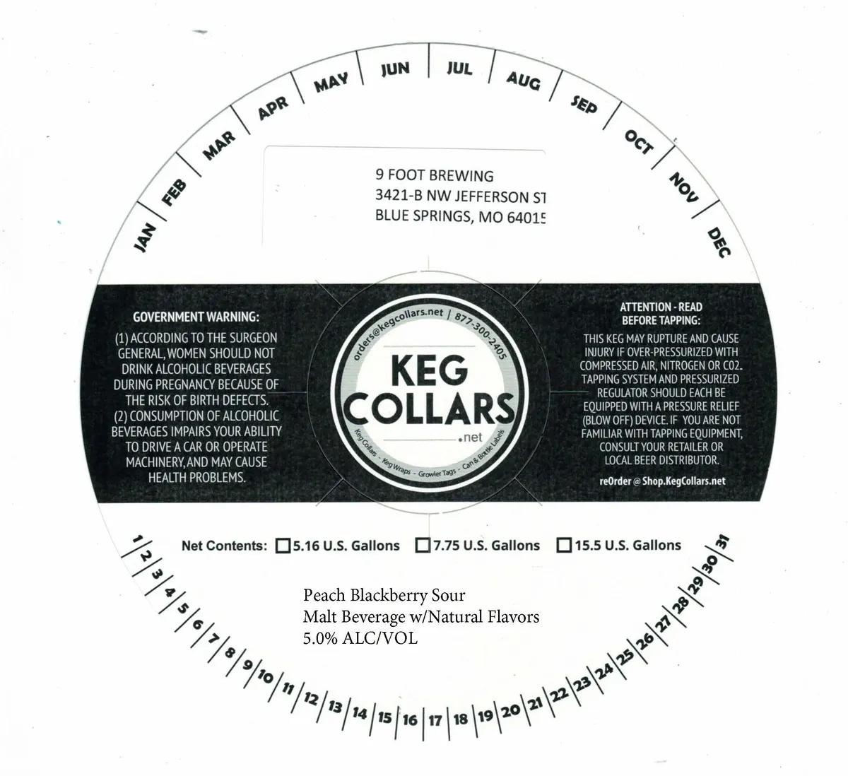 Peach Blackberry Sour — full label as filed with TTB