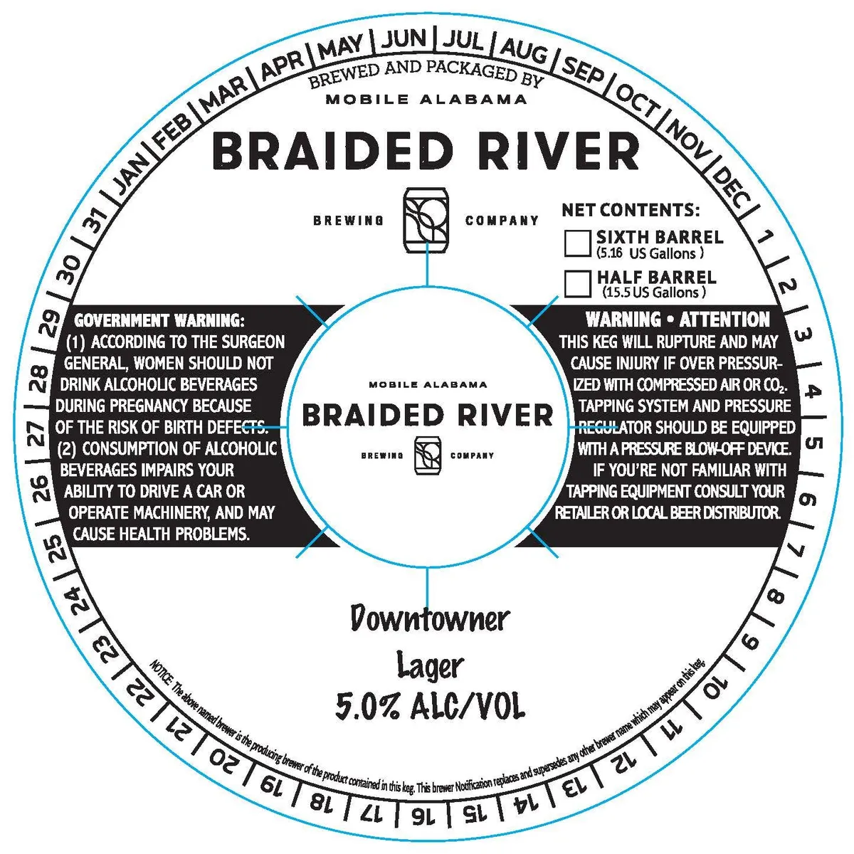 Downtowner Lager — full label as filed with TTB