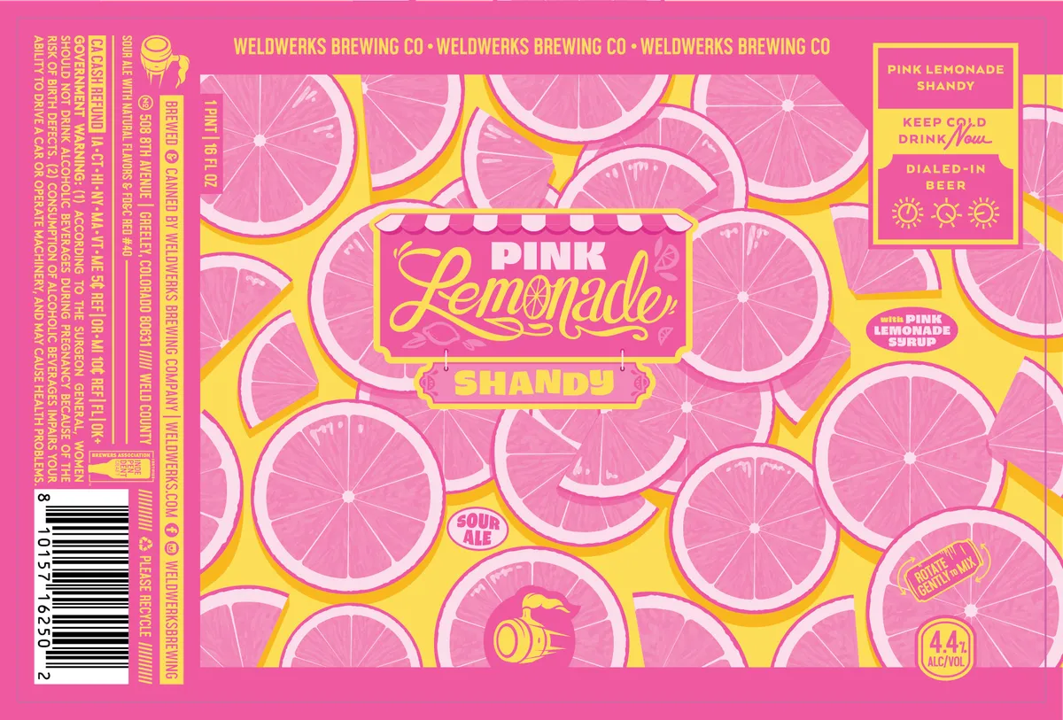 Pink Lemonade Shandy — full label as filed with TTB