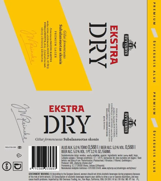 Ekstra Dry label