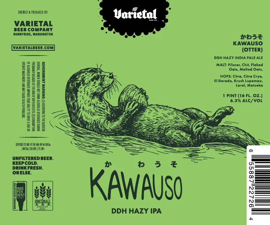 Kawauso (Otter) — full label as filed with TTB