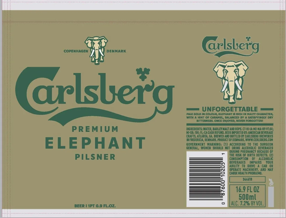 Elephant Pilsner — full label as filed with TTB