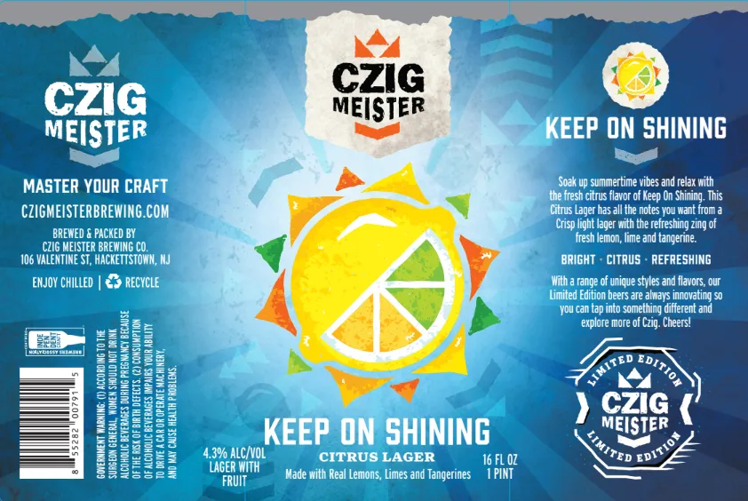 Keep On Shining — full label as filed with TTB