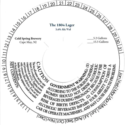 The 1804 Lager label